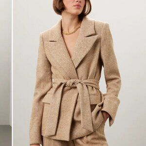 Favorite Daughter Adrienne Belted Wool Structured Blazer womens size M